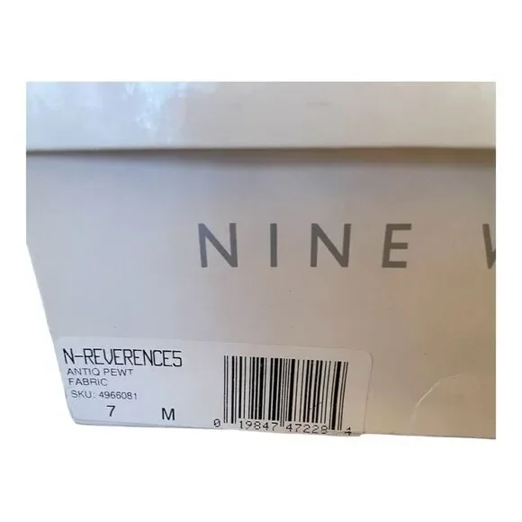 Vintage Nine West Pewter Metallic Heels Size 7 - Picture 10 of 10